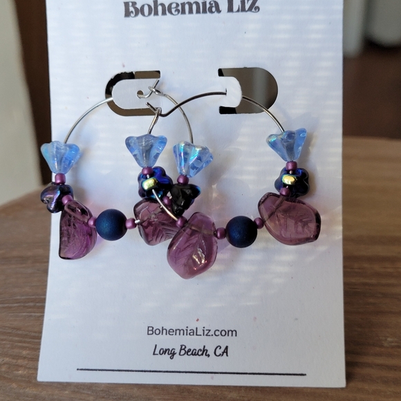 BohemiaLiz earrings Artisan Handmade, Gemstones, Rare/Vinted Glass, Lucky Scoop - Picture 12 of 12